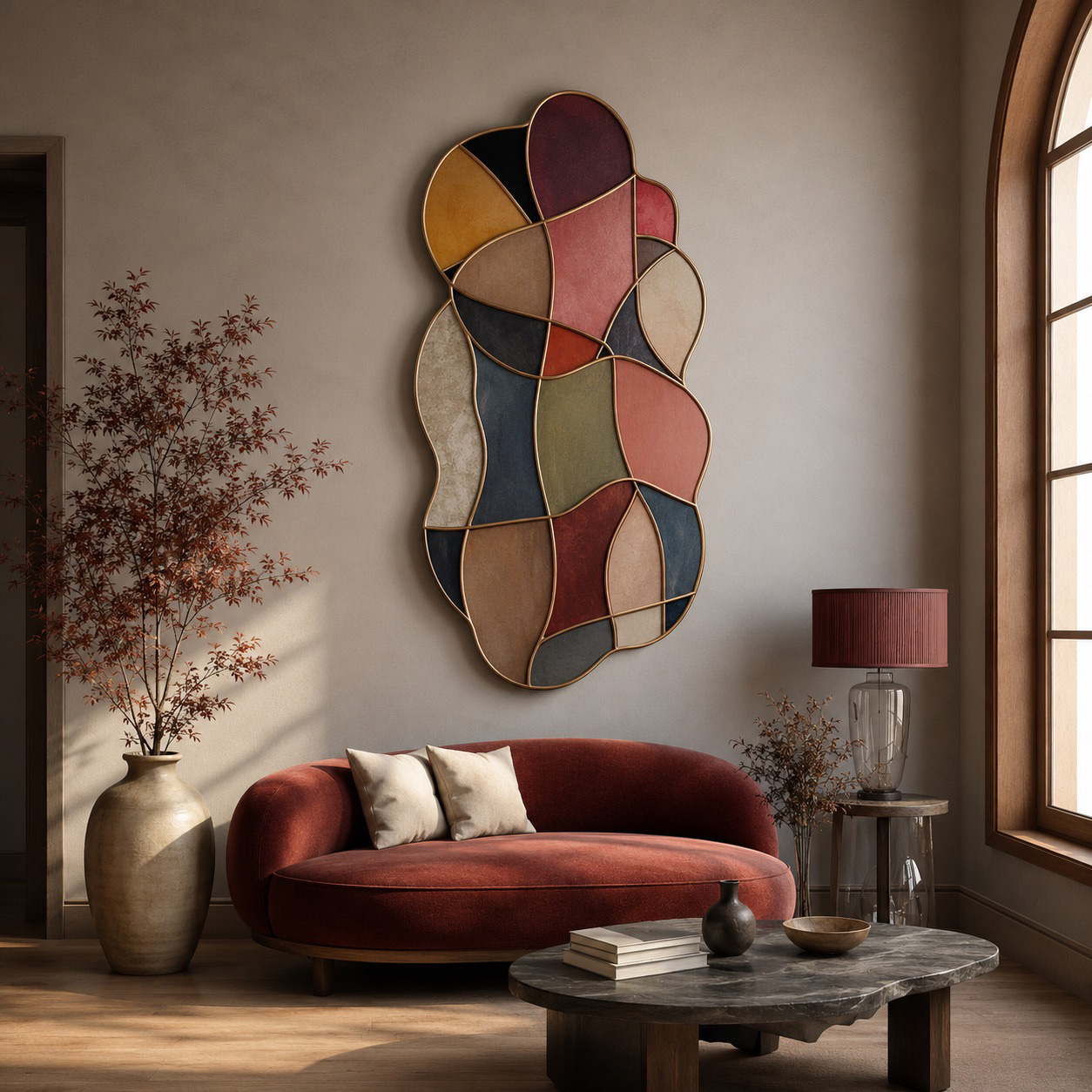 Large Abstract Wood Wall Art, Modern Geometric Wall Sculpture, Handmade Bauhaus Wall Decor, Organic Modern Wooden Wall Hanging,Statement Art