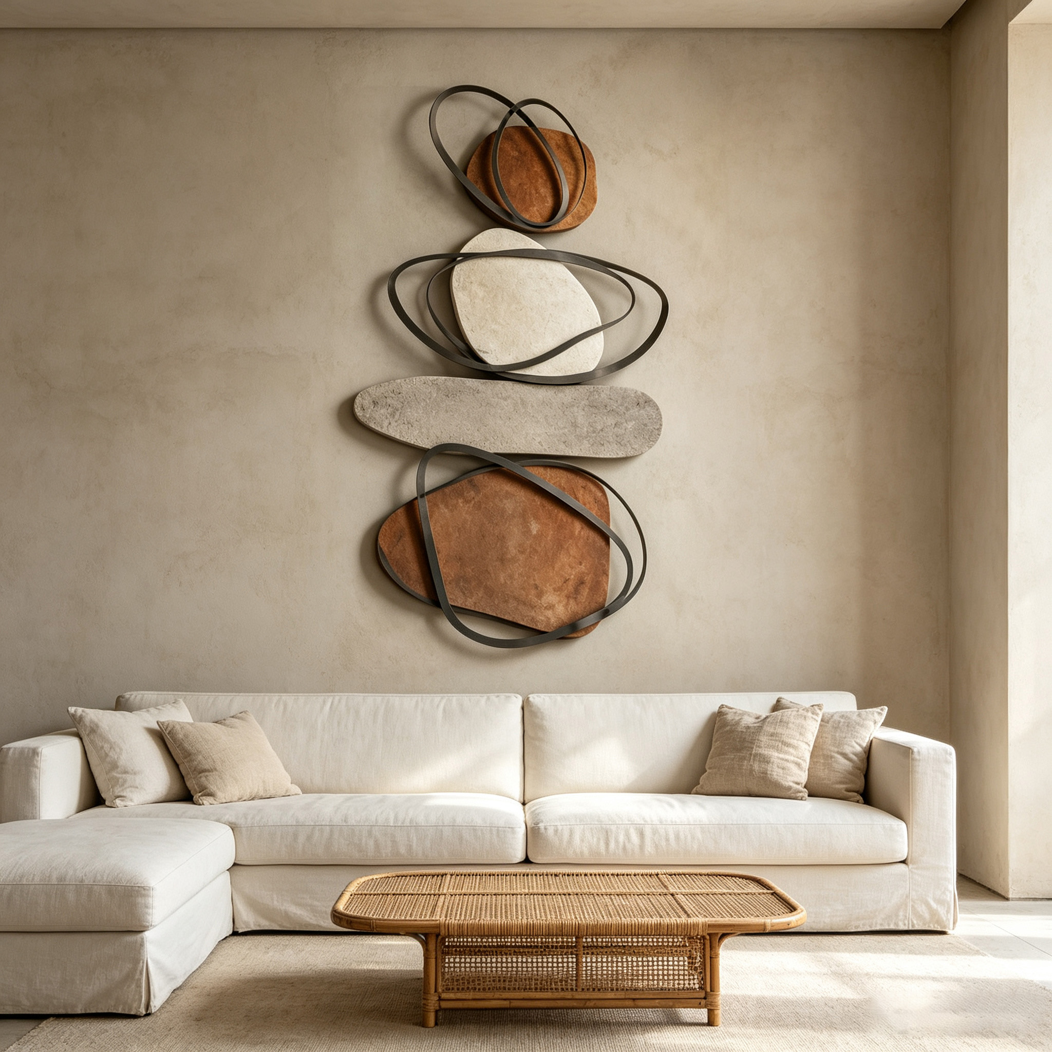 Large Abstract Wood Wall Art, Handmade Organic Wall Sculpture, Modern Japandi Wall Decor, Neutral Living Room Wooden Artwork