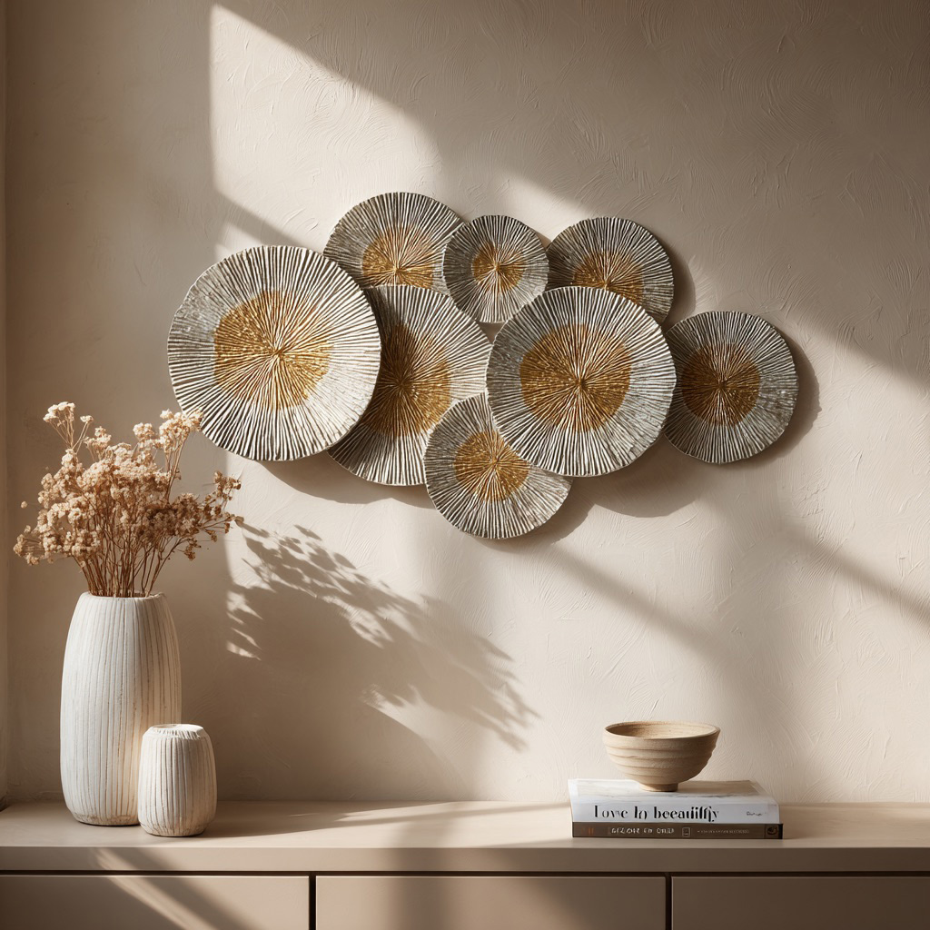 Large Modern Wood Wall Art, Hand Carved Abstract Wall Sculpture, Natural Wooden Circle Decor, Japandi Living Room Wall Hanging