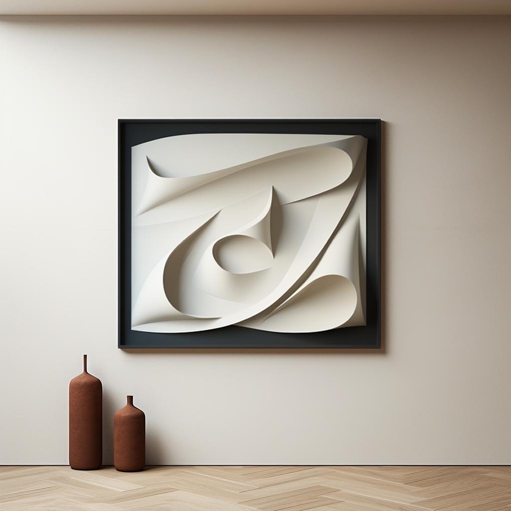 White and Black textured sculptured- Minimalist wall art for home decor- Modern wood wall art- 3D vision board