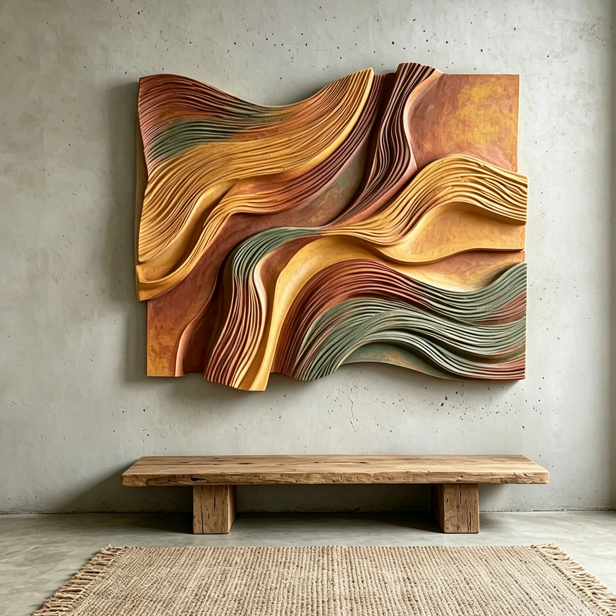Layered Wood Wall Art, Parametric Wood Sculpture, Modern Organic Decor, Abstract Wooden Wall Hanging