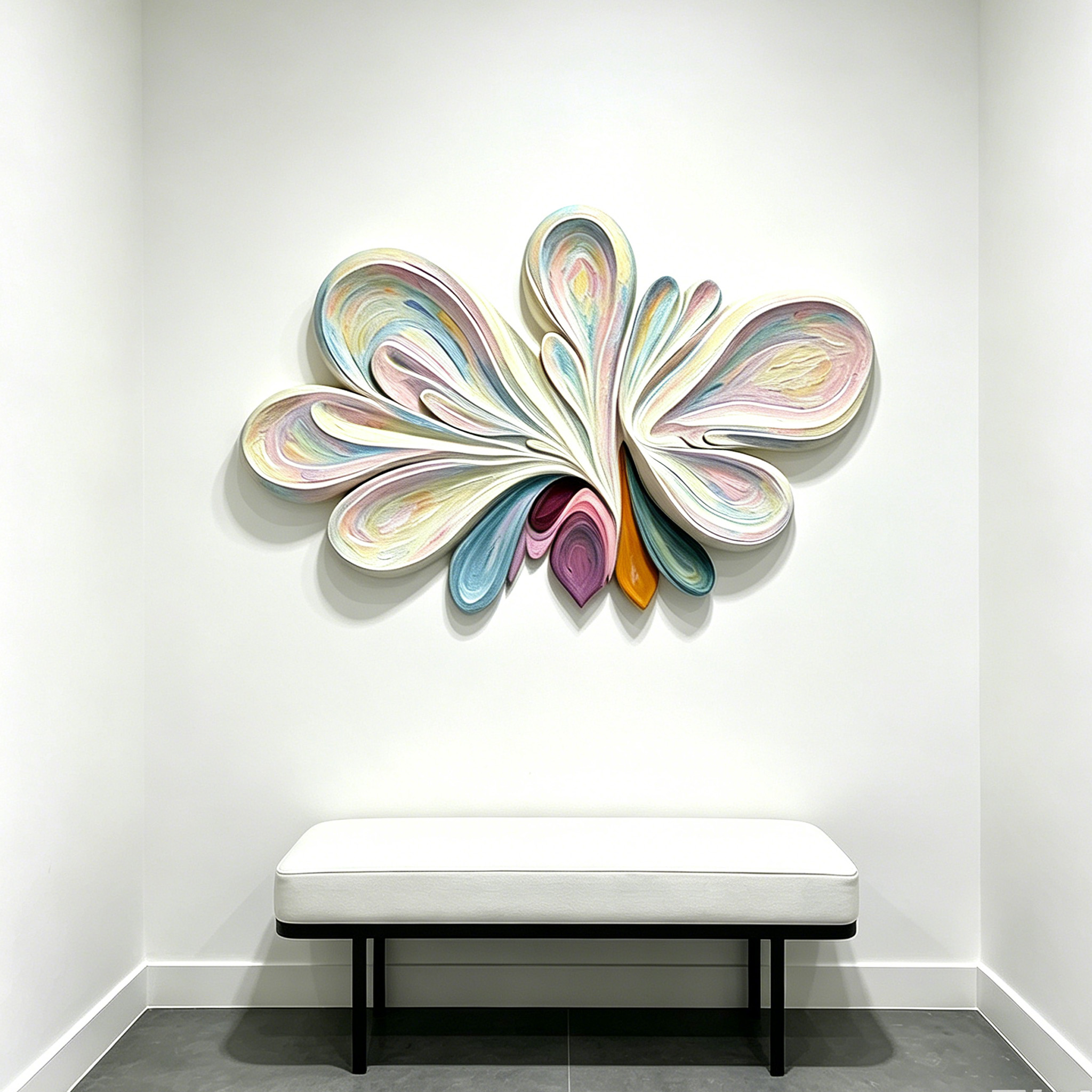 Pastel Abstract Wooden Wall Art, 3D Sculptural Wood Wall Decor, Textured Boho Wall Hanging, Large Statement Wall Art, Modern Home Decor