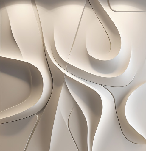 Large textured wave & line wall art- 3d vision with all white board- wood carving