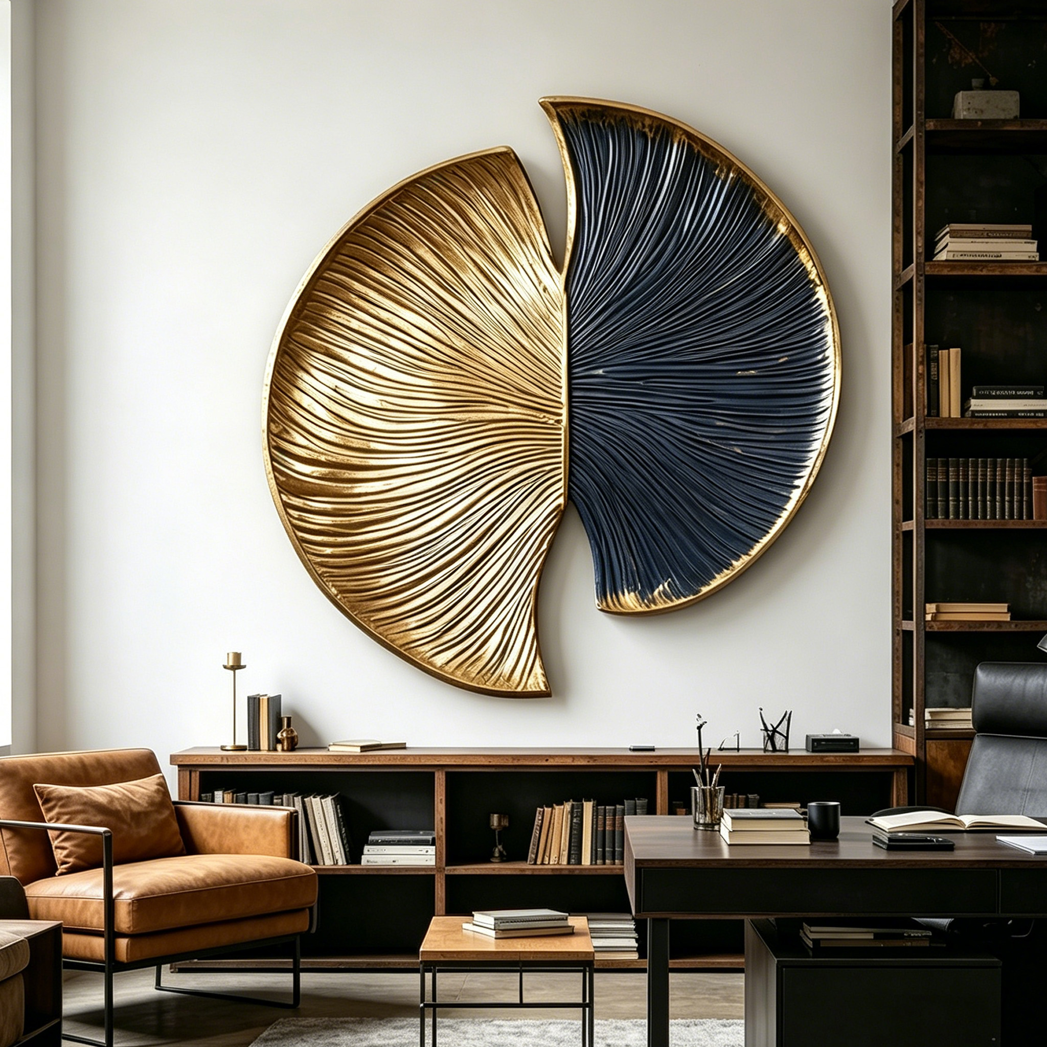 Large Wood Wall Sculpture, Abstract Carved Wood Art, Black Gold Wall Decor, Organic Modern Wall Hanging, Luxury Statement Piece