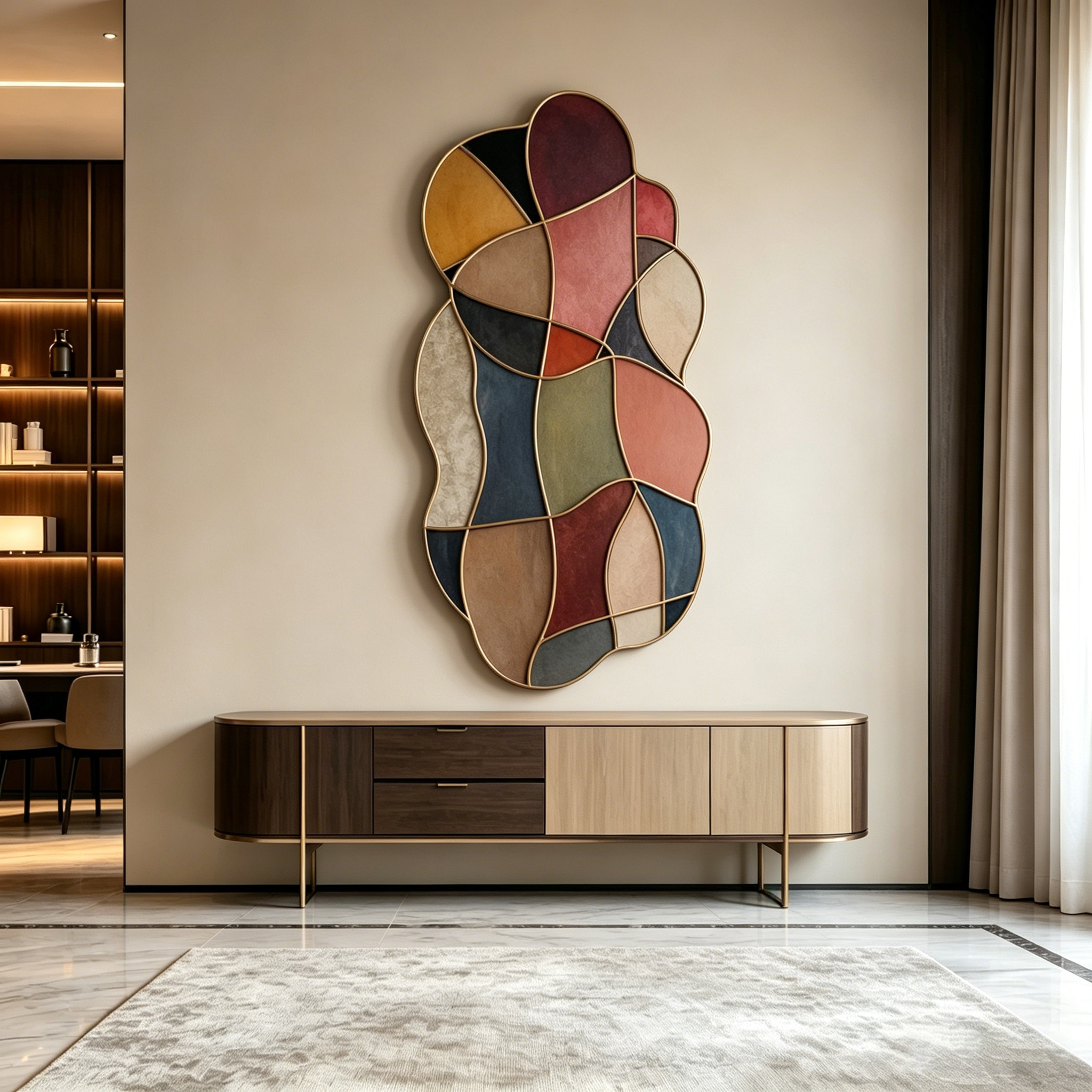 Large Abstract Wood Wall Art, Modern Geometric Wall Sculpture, Handmade Bauhaus Wall Decor, Organic Modern Wooden Wall Hanging,Statement Art