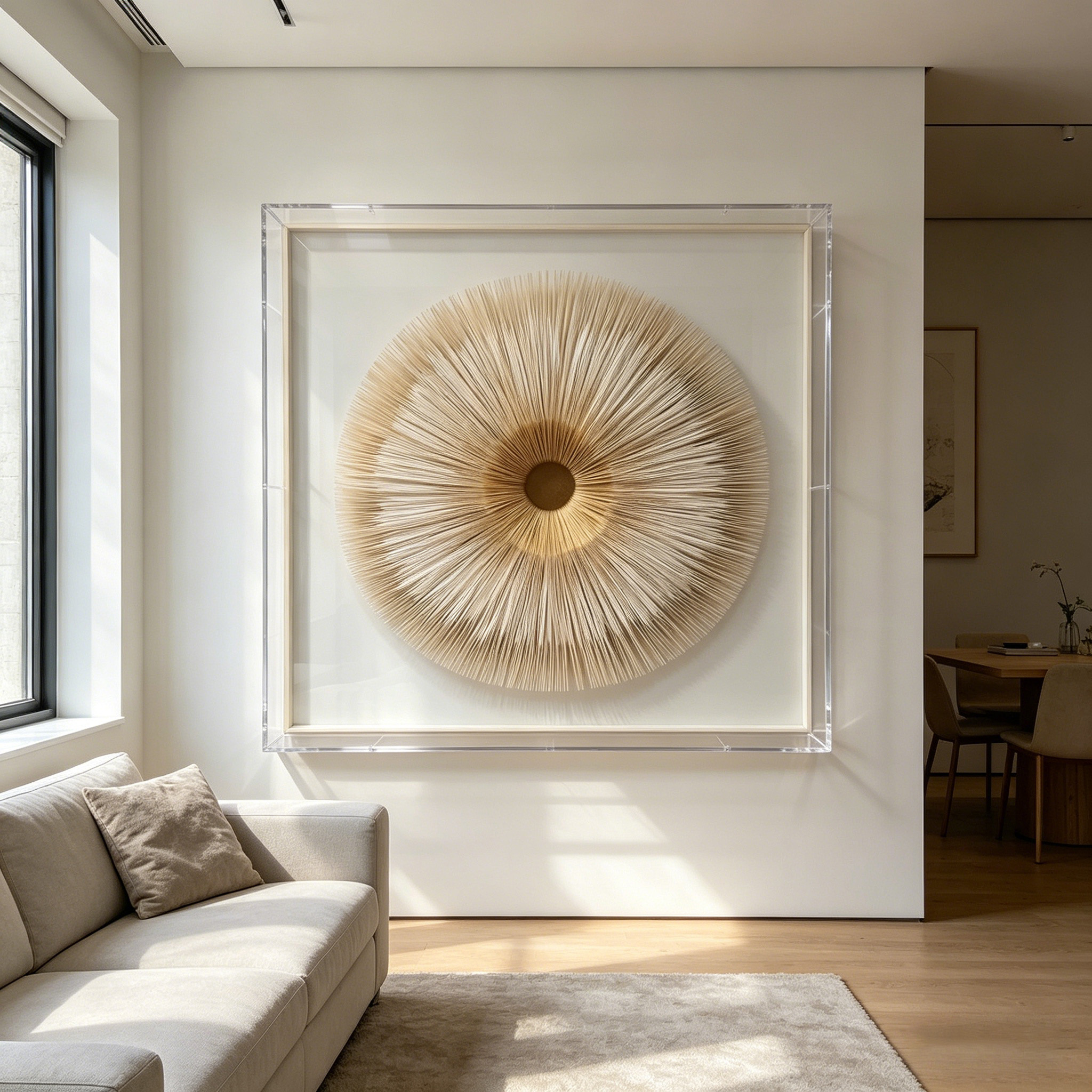 3D Paper Wall Art, Handmade Paper Sculpture, Minimalist Wall Decor, Neutral Home Decor, Modern Abstract Wall Art, Framed Paper Art