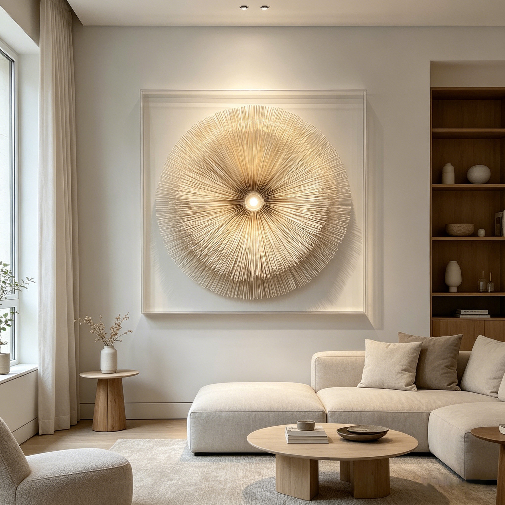 Handmade Paper Sculpture Wall Art, Minimalist 3D Paper Relief Artwork, Modern Neutral Shadow Box Decor, Textured Contemporary Wall Hanging