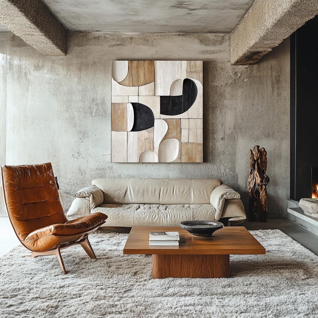 Beige and Black textured sculpture home decor-3D Wood Wall Art- modern wall art-Minimalist Wall Hanging Home Décor