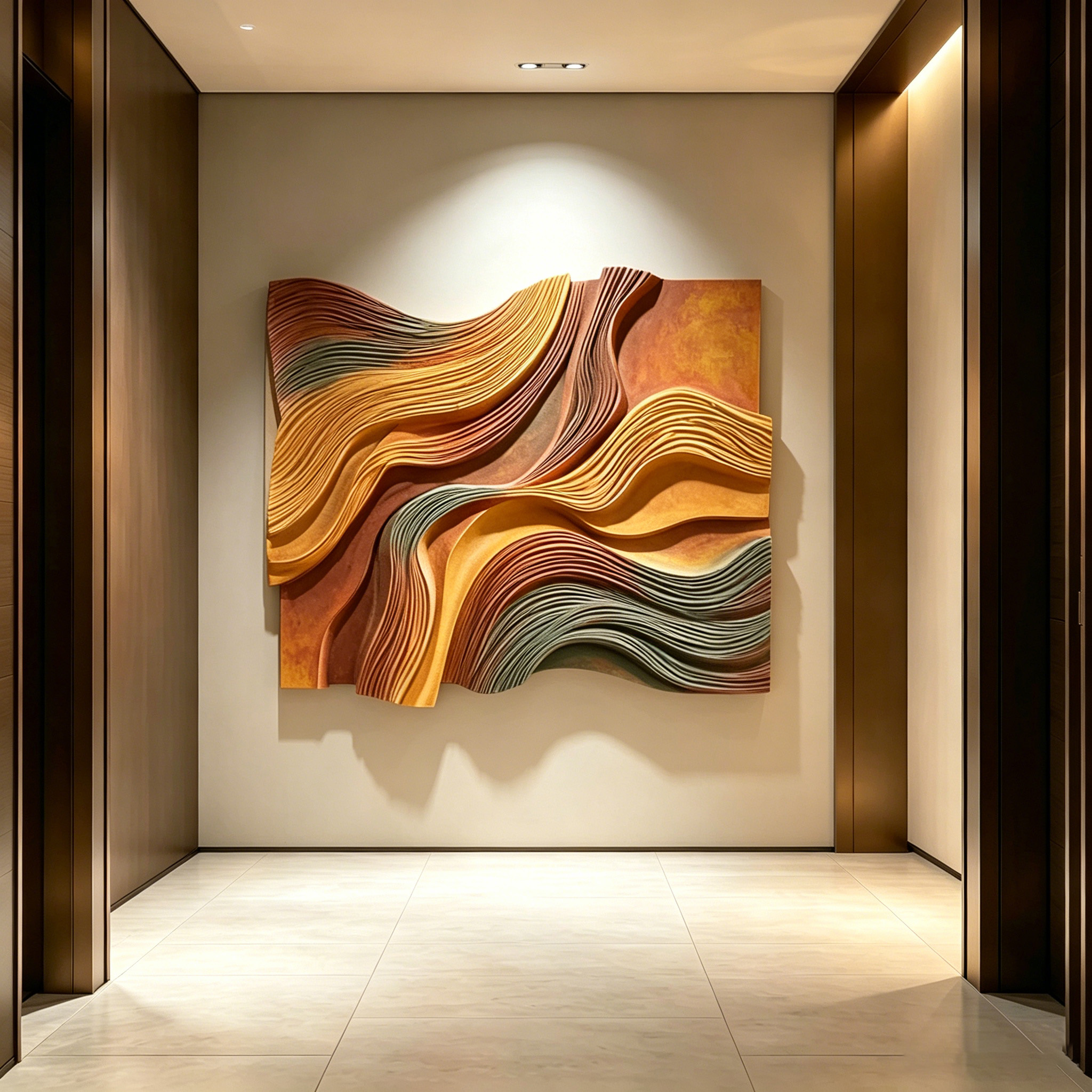 Layered Wood Wall Art, Parametric Wood Sculpture, Modern Organic Decor, Abstract Wooden Wall Hanging