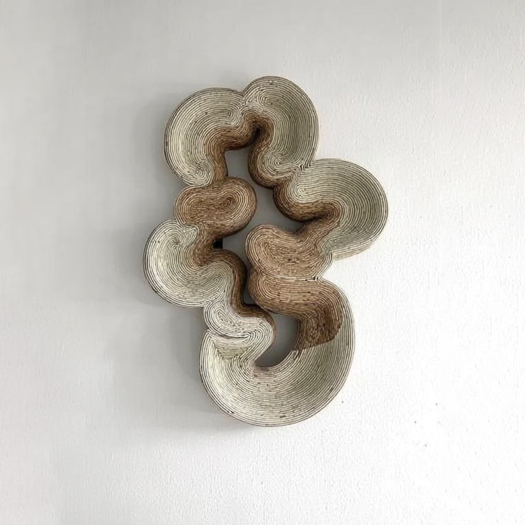 Abstract Wood Wall Art, Organic Wooden Wall Sculpture, Handmade 3D Wall Decor, Neutral Textured Wall Art, Modern Minimalist Wall Hanging