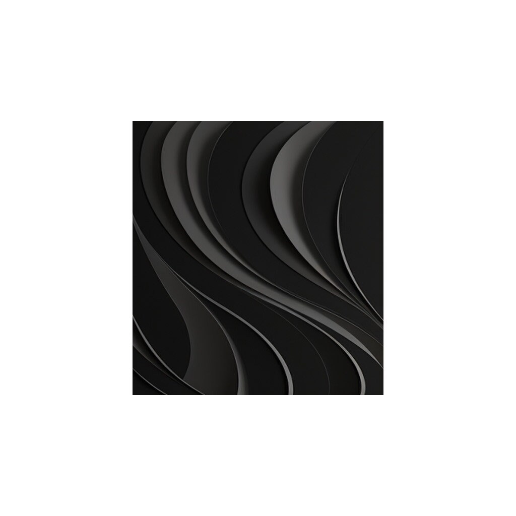 Multiple black abstract wave shaped patterns - wooden art - 3D vision
