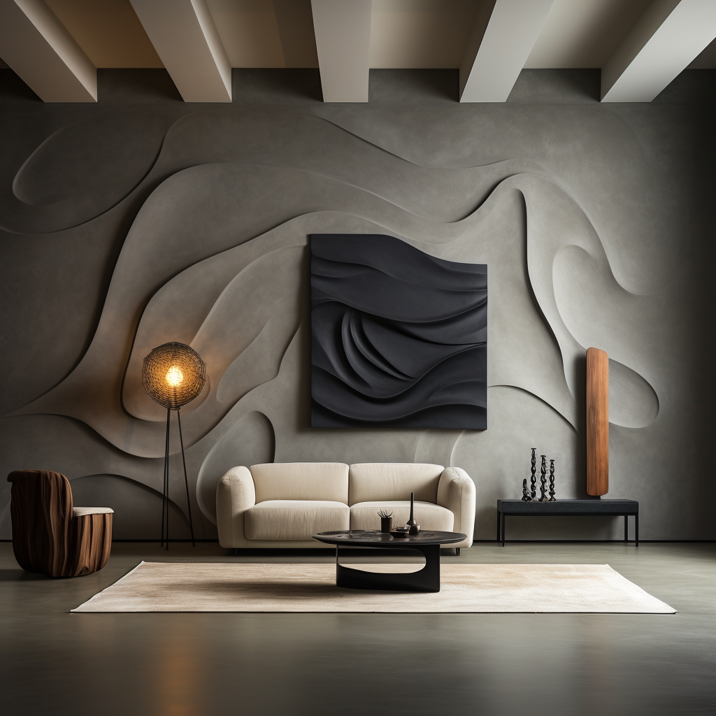 minimalist dark decorative wall art- textured board- wood carving