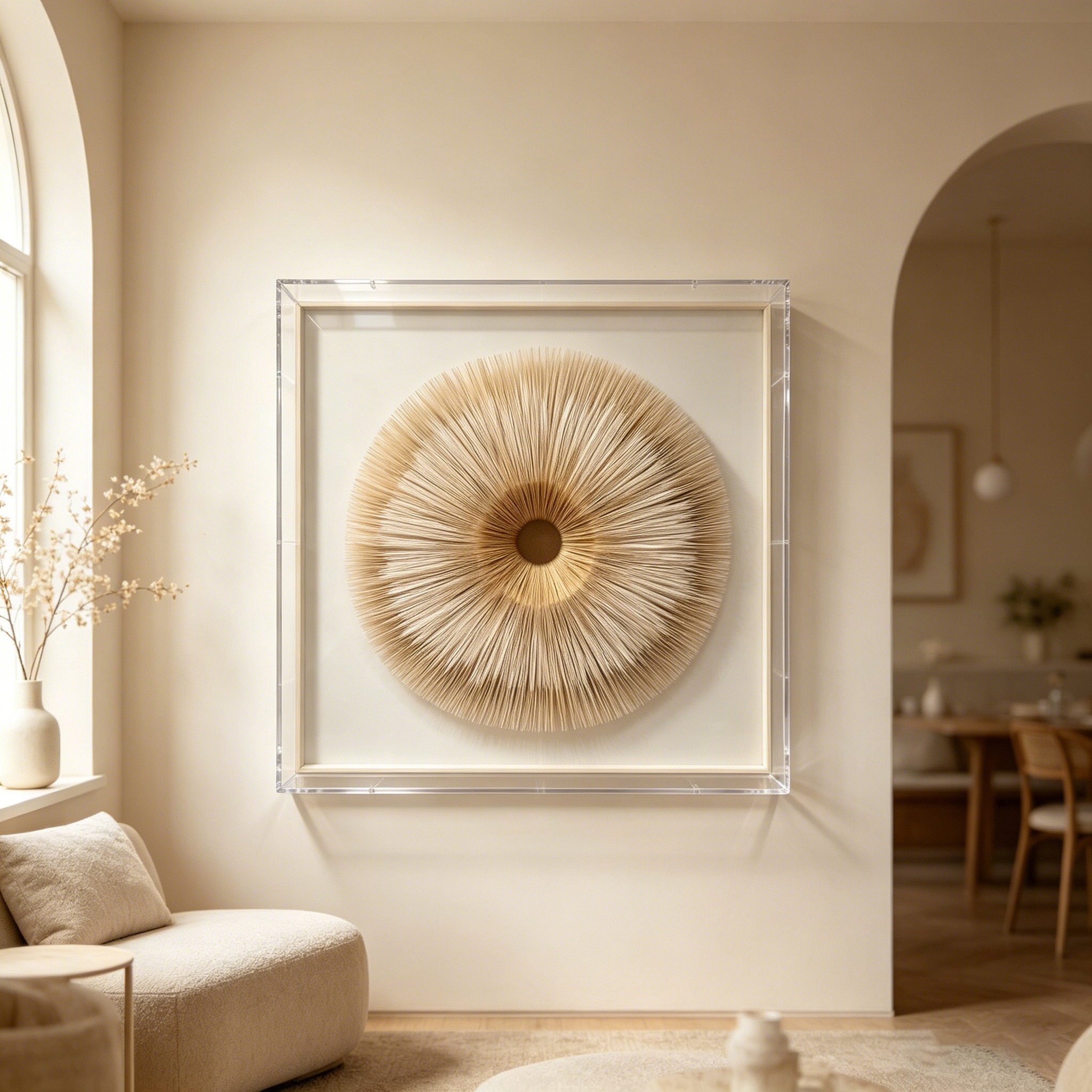 3D Paper Wall Art, Handmade Paper Sculpture, Minimalist Wall Decor, Neutral Home Decor, Modern Abstract Wall Art, Framed Paper Art