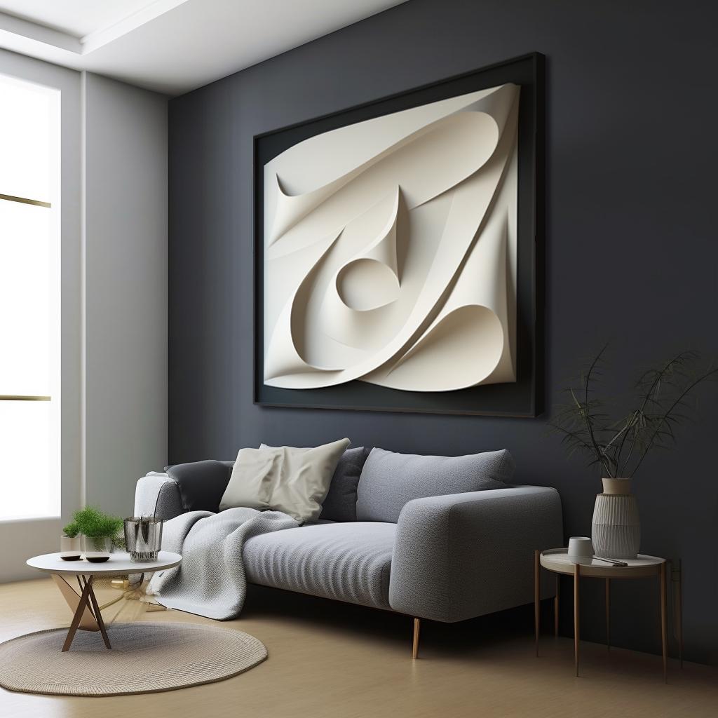 White and Black textured sculptured- Minimalist wall art for home decor- Modern wood wall art- 3D vision board