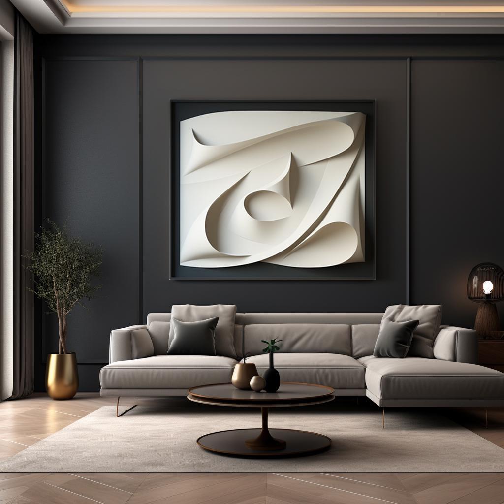 White and Black textured sculptured- Minimalist wall art for home decor- Modern wood wall art- 3D vision board