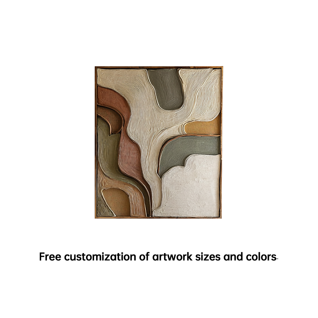 Hand Carved Wood Wall Art: Abstract Modern Sculpture, Neutral Tones
