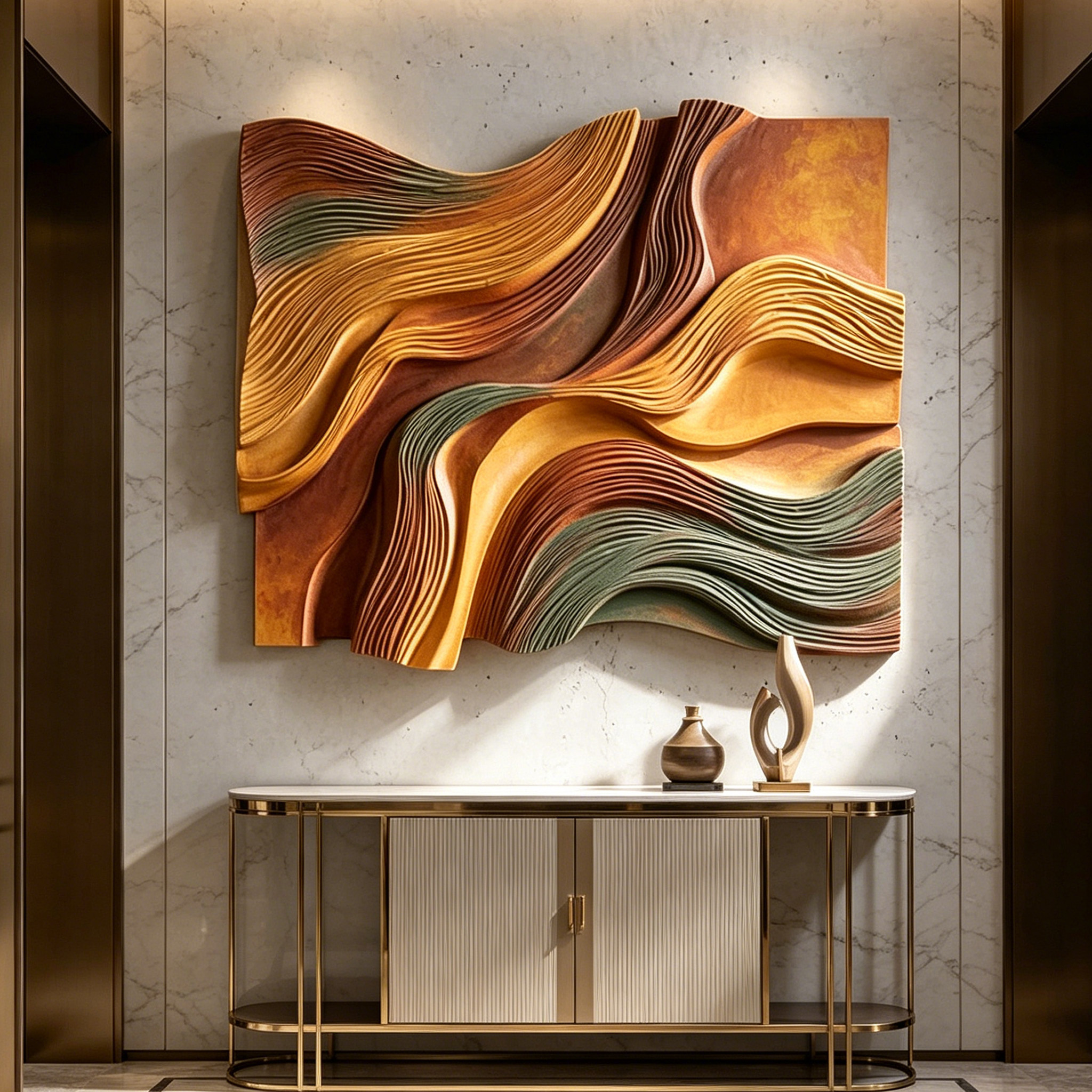 Layered Wood Wall Art, Parametric Wood Sculpture, Modern Organic Decor, Abstract Wooden Wall Hanging