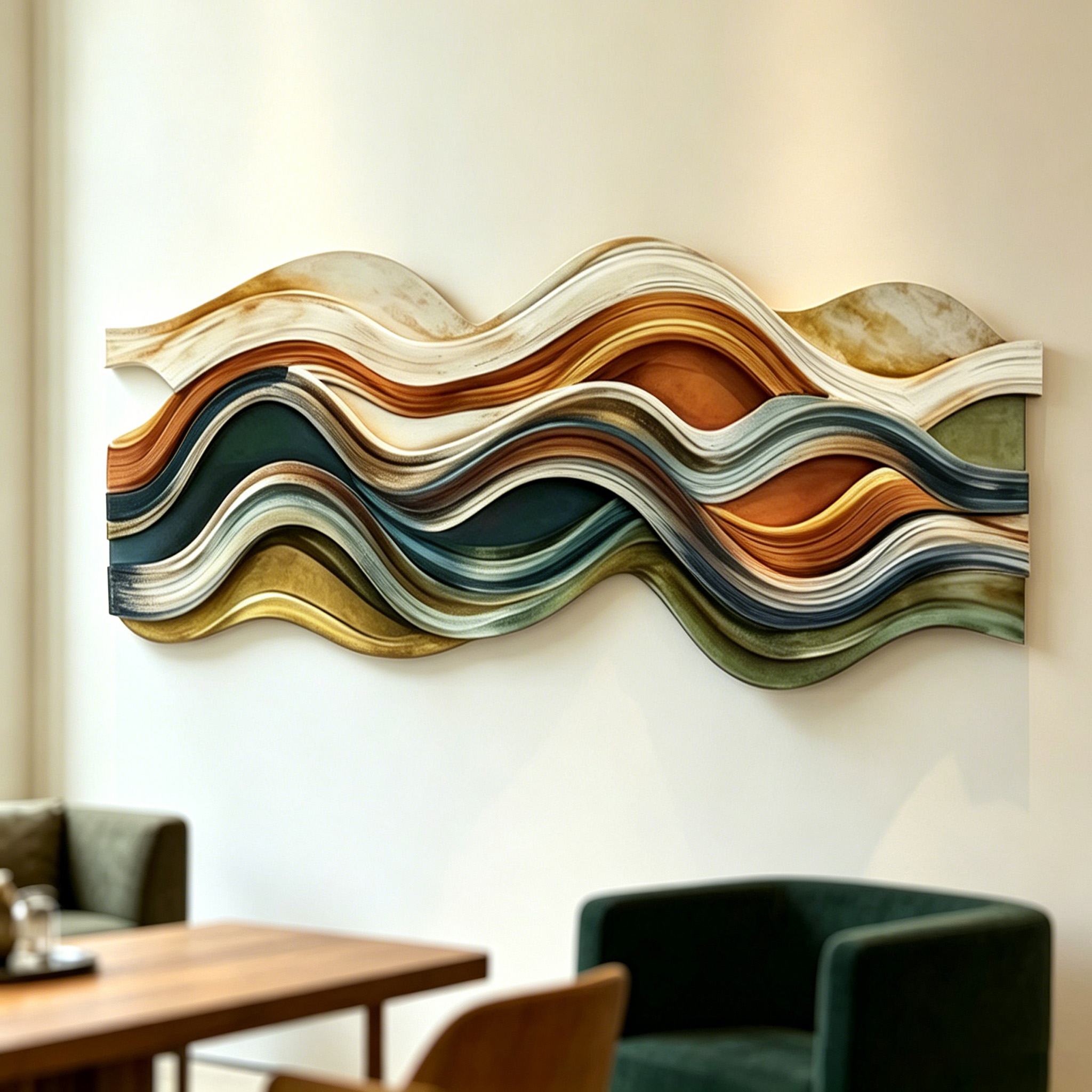 Large Wave Wood Wall Art, Modern Abstract Wood Sculpture, Coastal Wall Decor, Organic Minimalist Artwork
