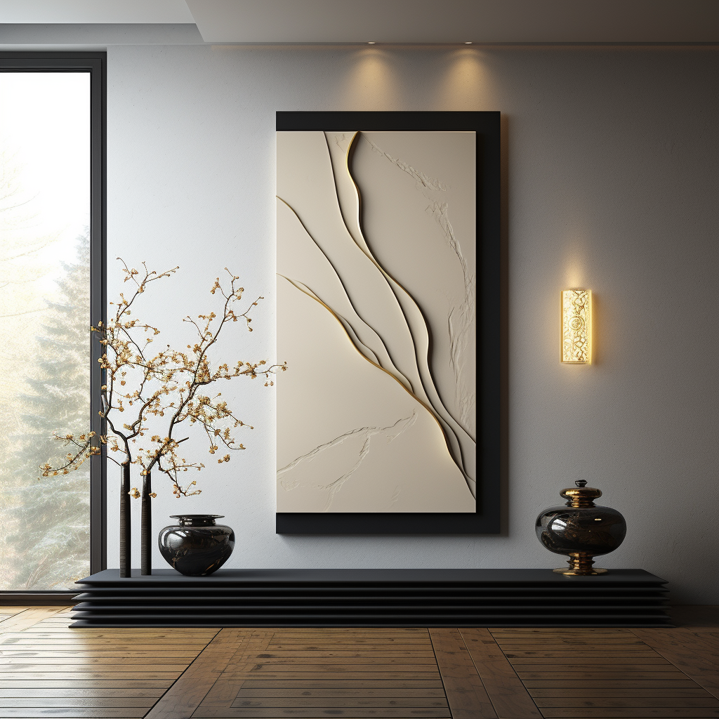 Vertical decorative art panel-modern wall decor