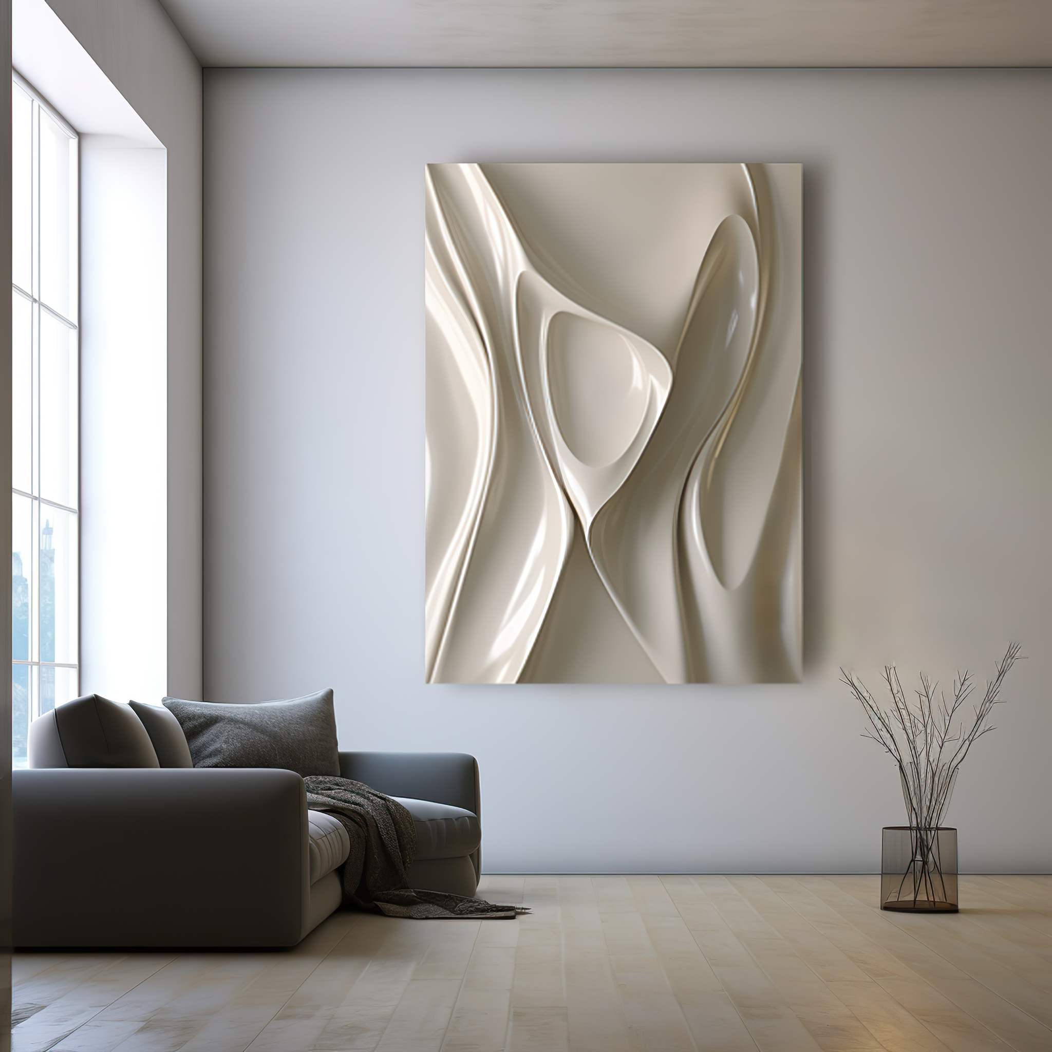 smooth textured wall art-abstract sculptured home decor-wood carving