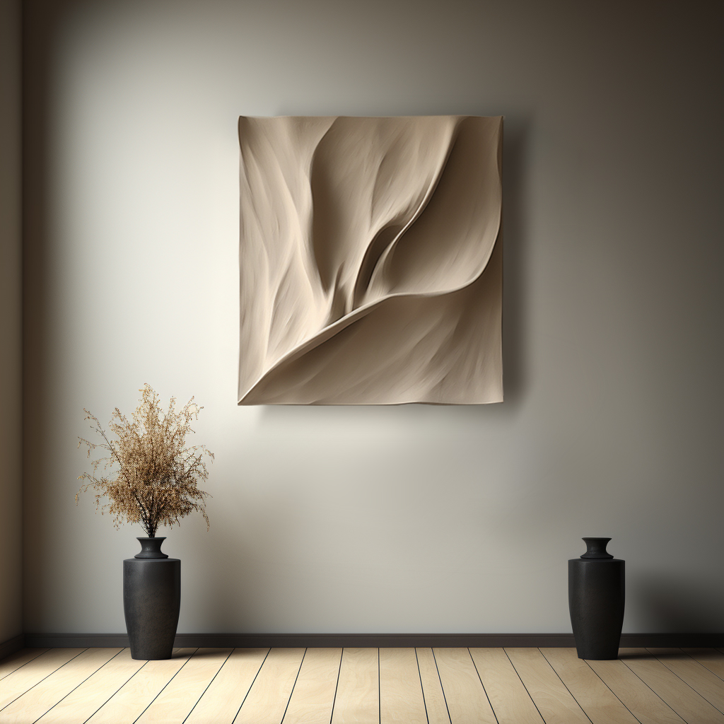 Vertical wood carving wall art- minimalist- sculptured