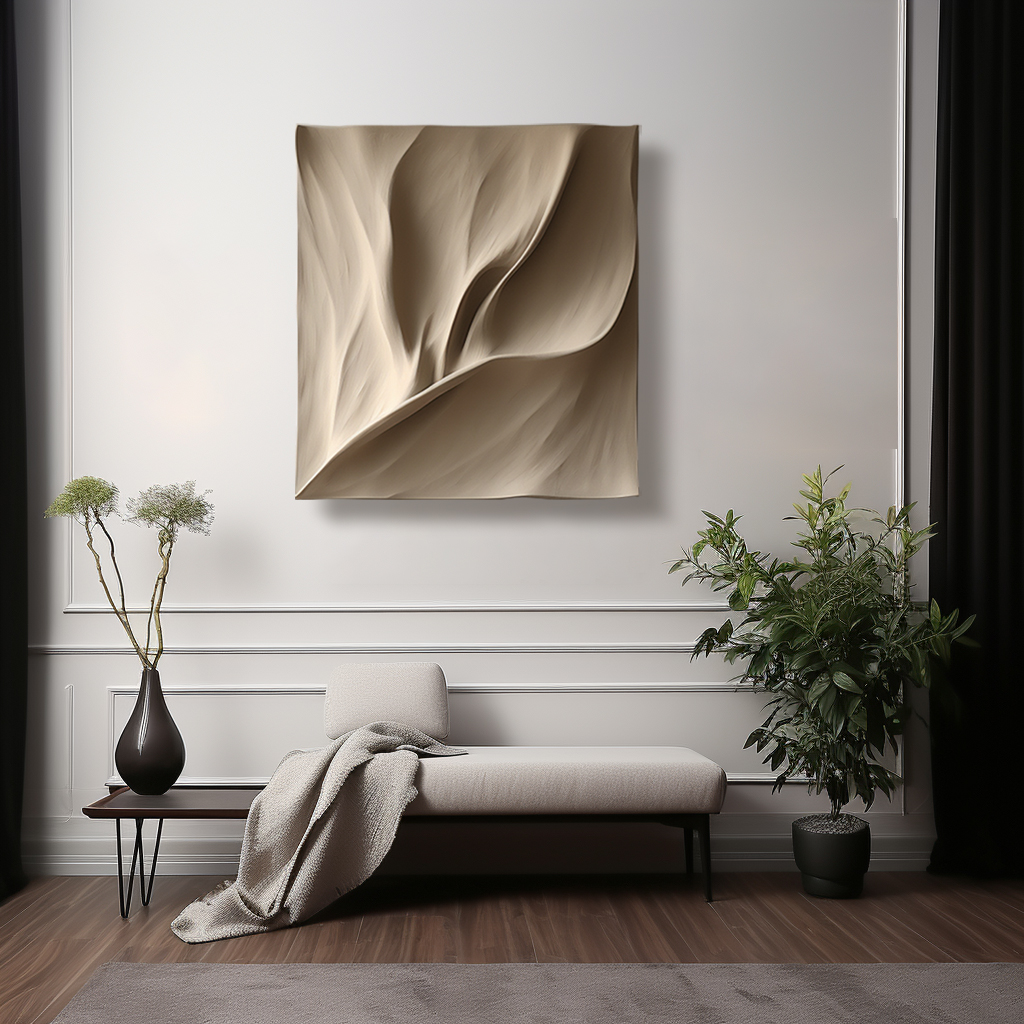 Vertical wood carving wall art- minimalist- sculptured
