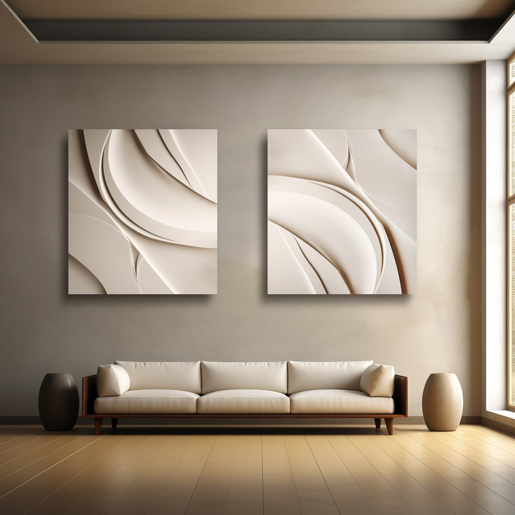 Large beige sculpture wall art- modern minimalist home decor- decorative board