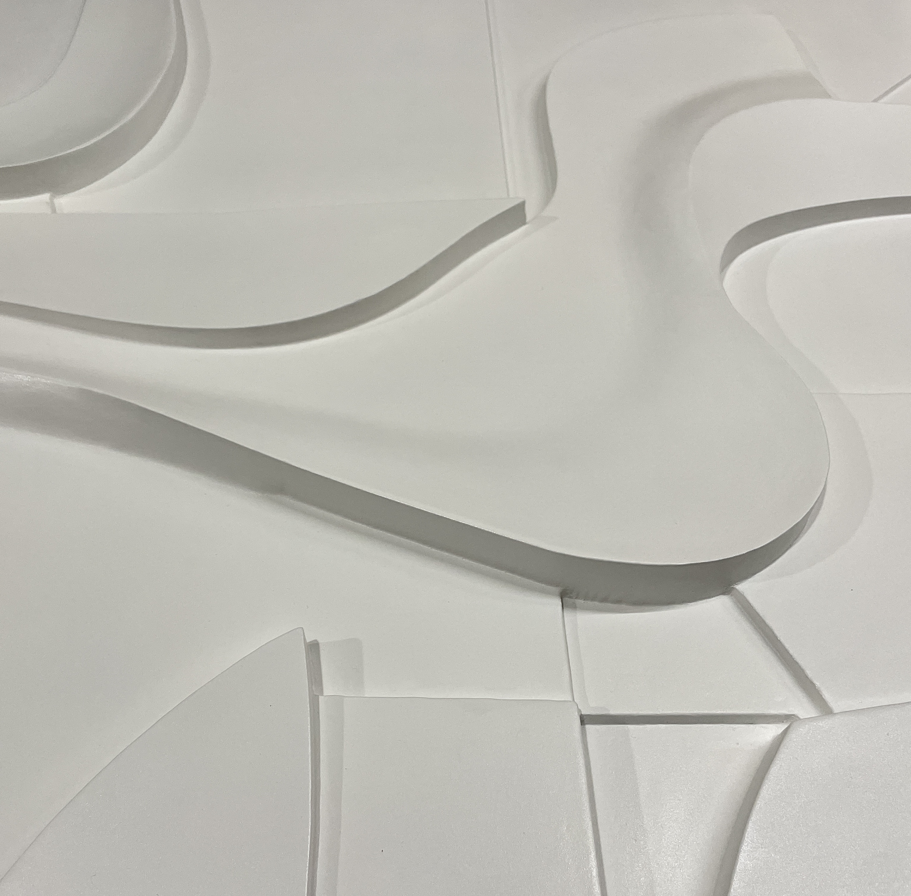 Extra large white textured wall art- modern wall decor- 3d draped plaster art