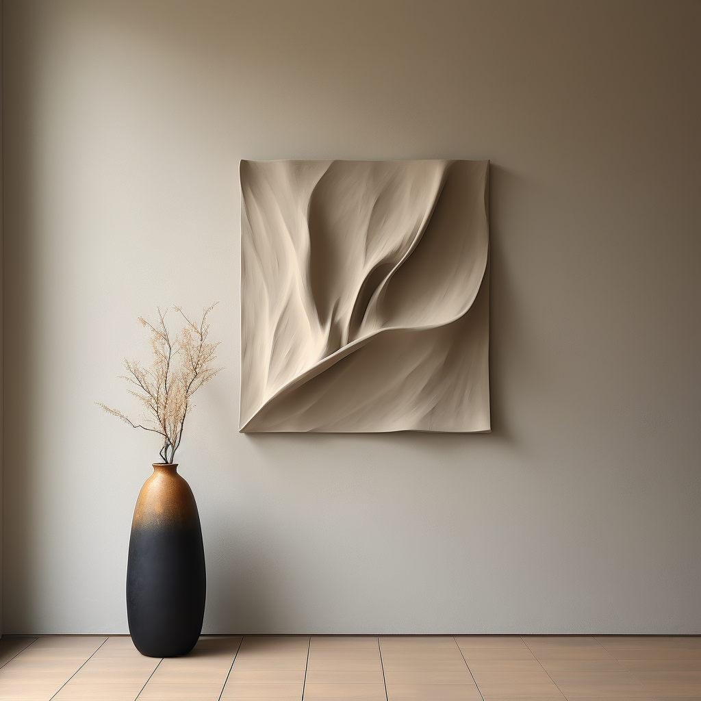 Vertical wood carving wall art- minimalist- sculptured
