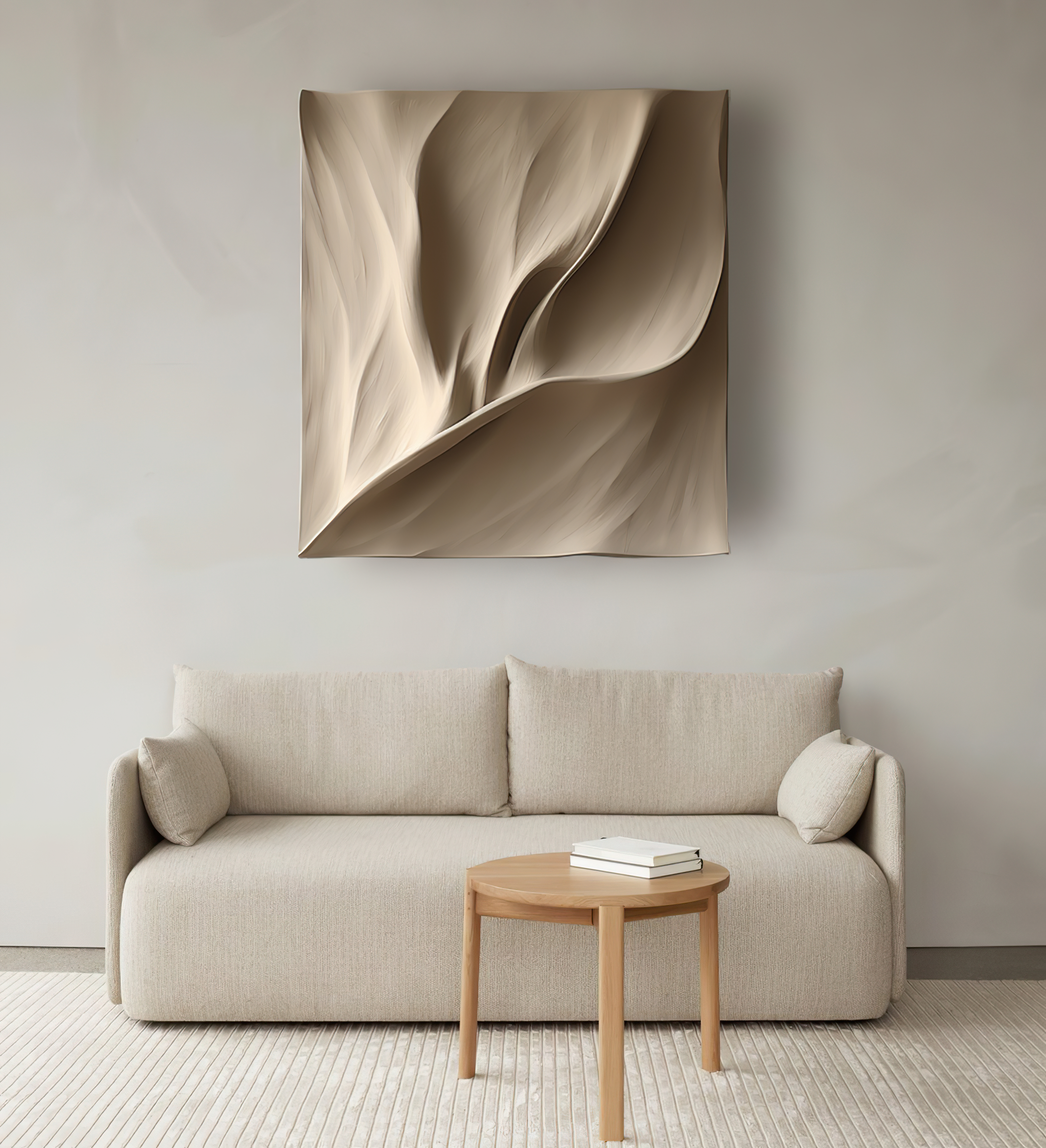 Vertical wood carving wall art- minimalist- sculptured