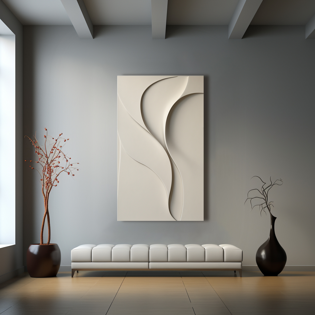 black & white irregular textured wall art- canvas&leather
