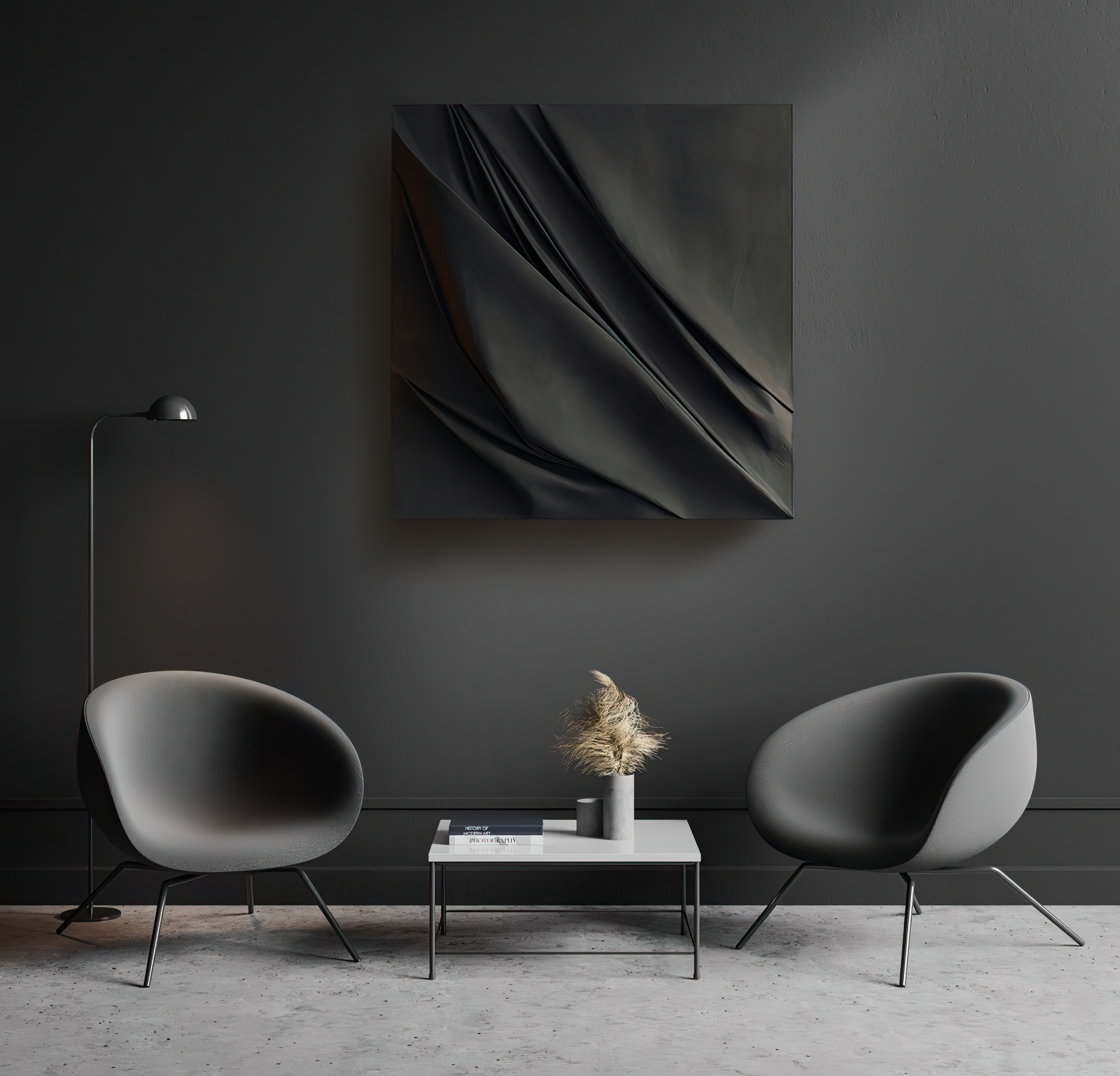 dark canvas wall art- minimalist-canvas&leather