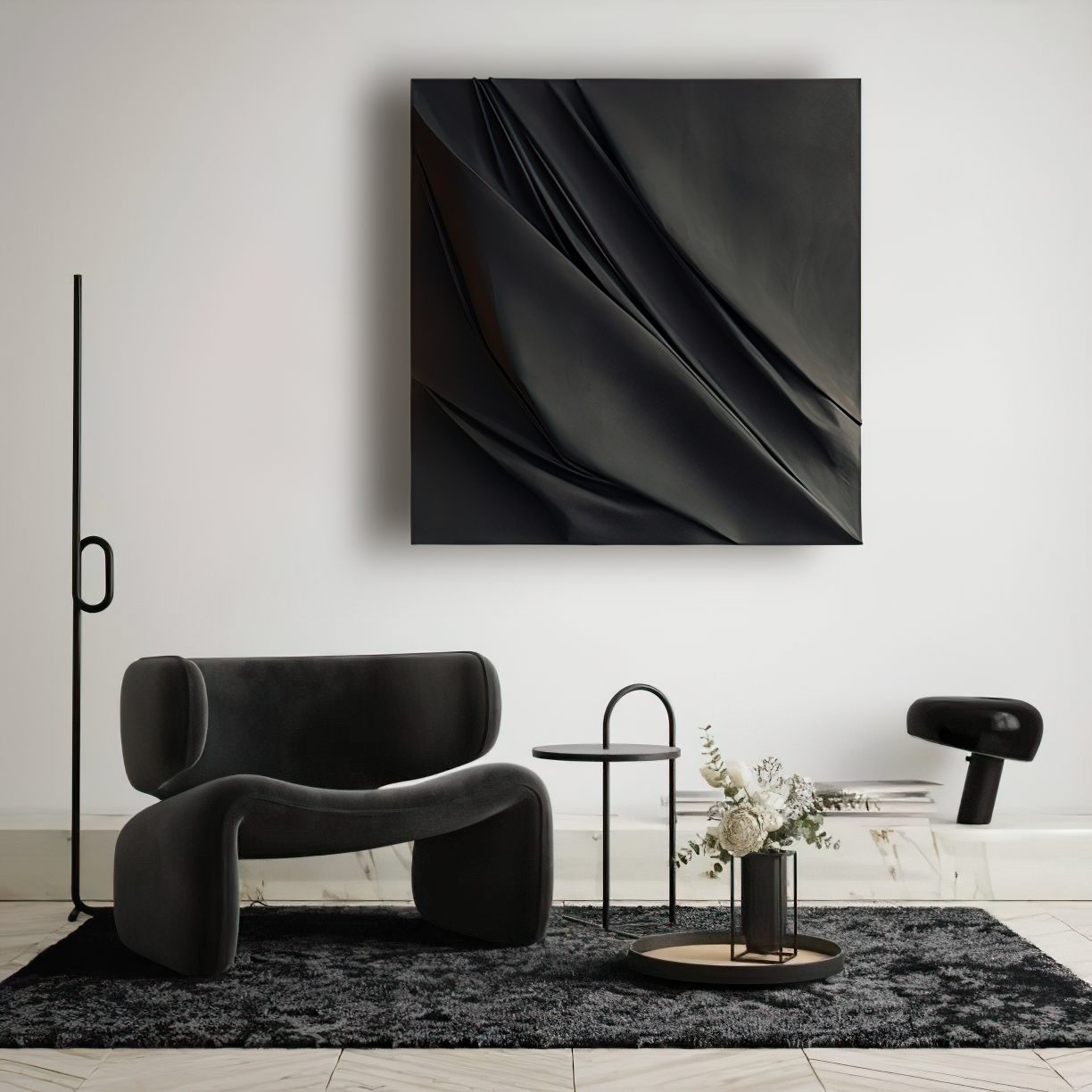 dark canvas wall art- minimalist-canvas&leather