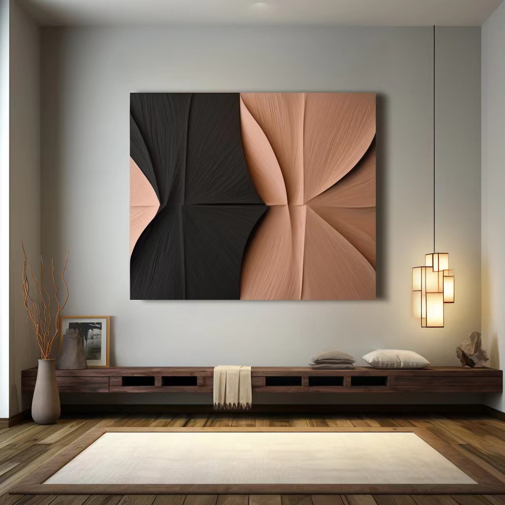 modern style abstract wall art-3d vision-wood carving