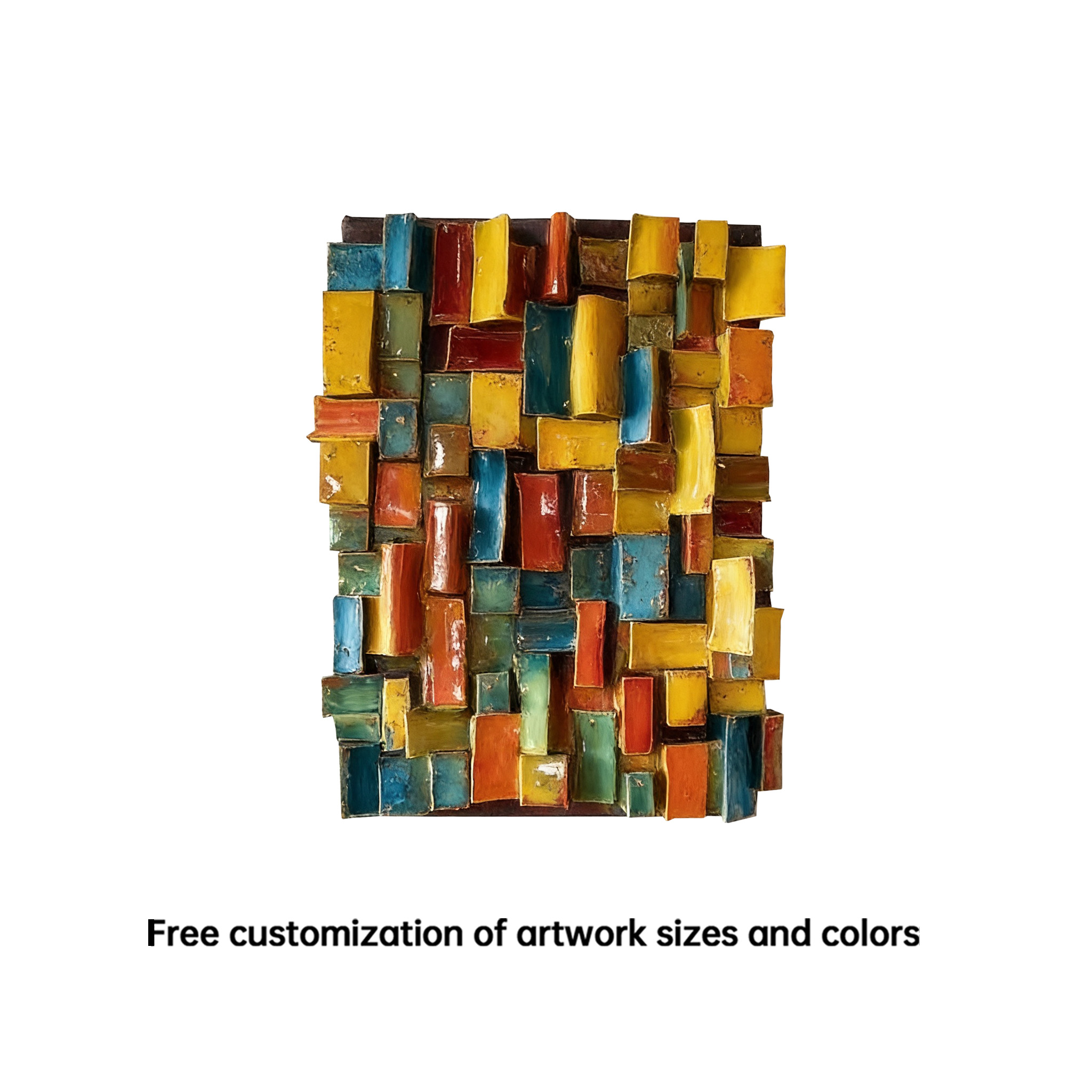 Modern Ceramic Wall Art, Textured Abstract Wall Sculpture, Handmade Colorful Tile Wall Decor, 3D Geometric Wall Hanging, Unique Home Accent