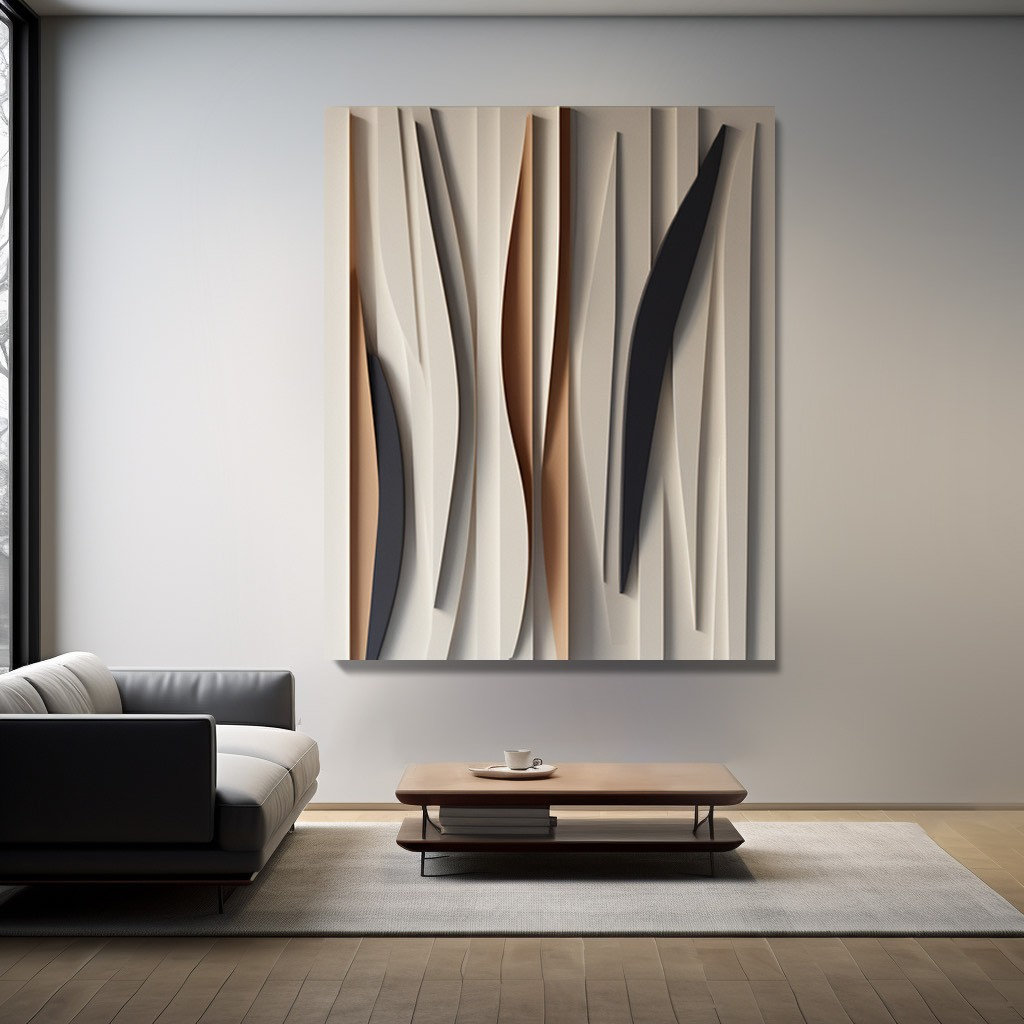 3D Abstract Wall Art with Floating Effect – Delicate Multi-Line Modern Sculpture | Minimalist Geometric Wall Decor for Home or Office