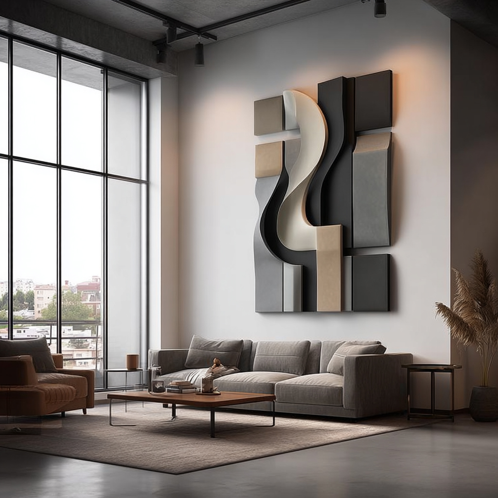 3D Geometric Wall Sculpture: Abstract Modern Art, Custom Home Decor