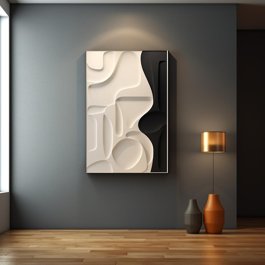 Modern Abstract Line Wood Wall Art – Hand-Carved Wooden Panel | Minimalist Textured Wall Sculpture for Living Room or Home Decor