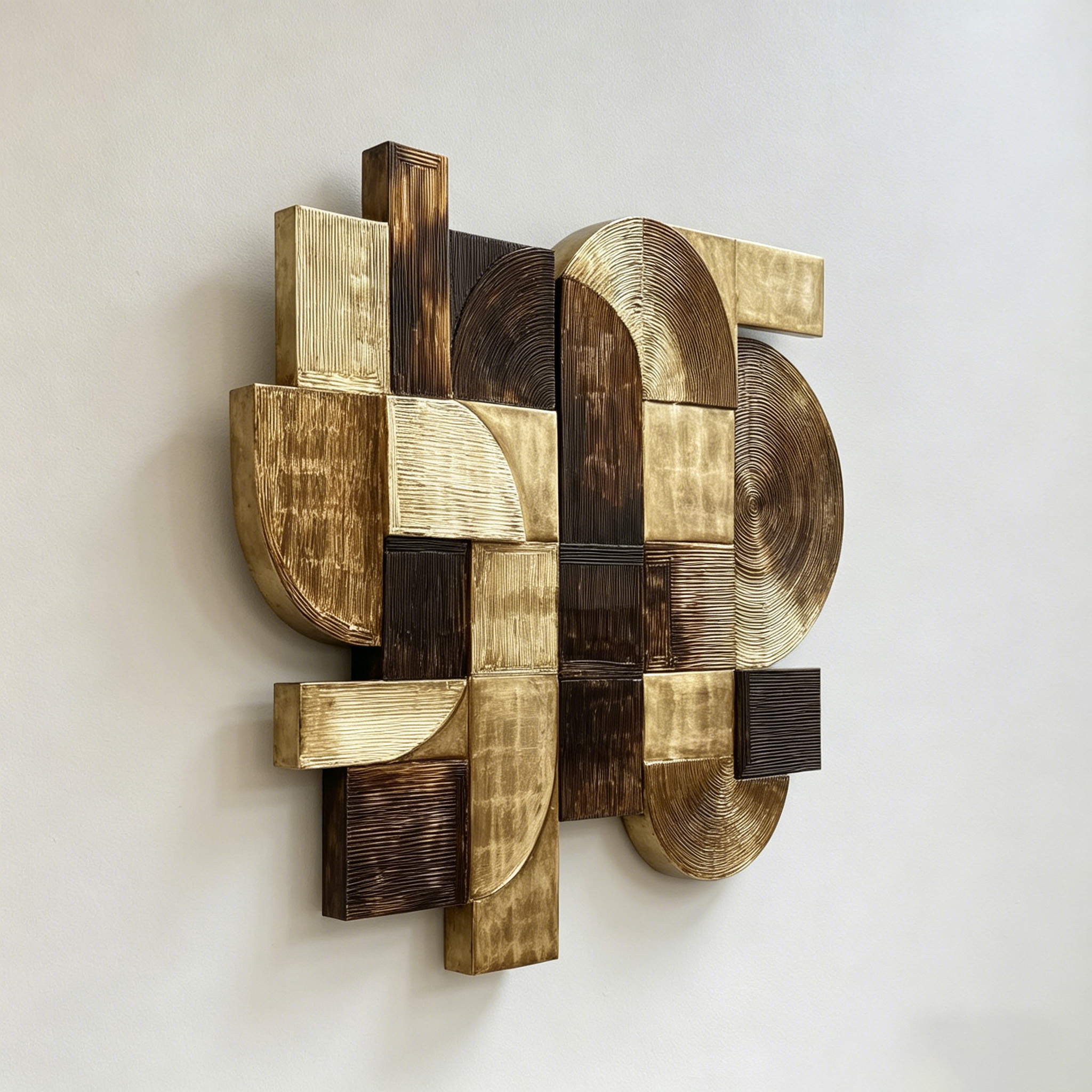 Large Wood Wall Art, Geometric Wooden Wall Sculpture, Abstract 3D Wall Decor, Handmade Textured Wood Art, Modern Minimalist Wall Hanging