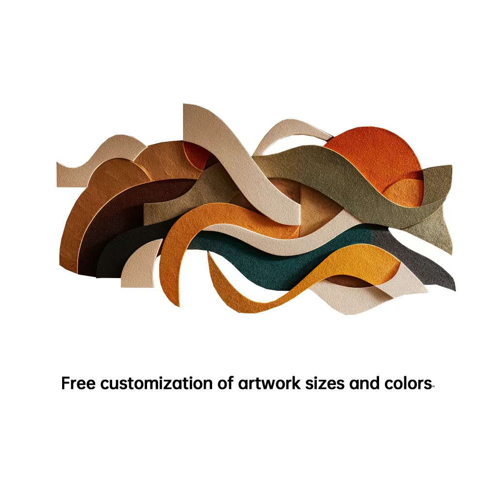 Abstract 3D Wall Art - Modern Geometric Wave Sculpture in Warm Earthy Tones - Large Textured Wall Hanging for Living Room & Bedroom Decor