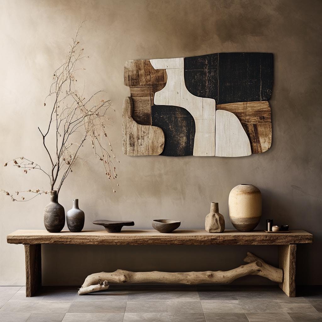 3D Wood Wall Sculpture – Modern Abstract Wall Art in Neutral Tones – Organic Minimalist Wooden Wall Decor – Custom Handmade Wall Panel