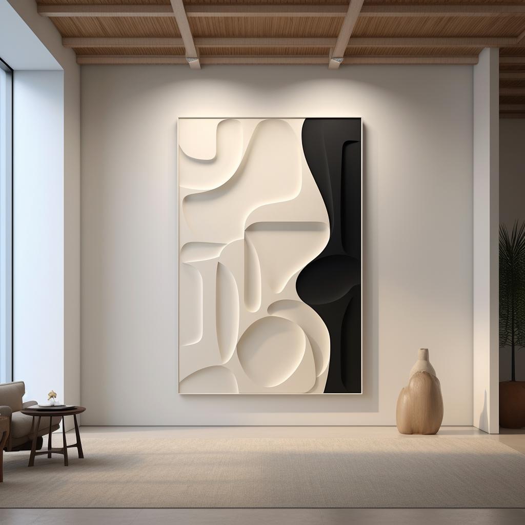 Modern Abstract Line Wood Wall Art – Hand-Carved Wooden Panel | Minimalist Textured Wall Sculpture for Living Room or Home Decor