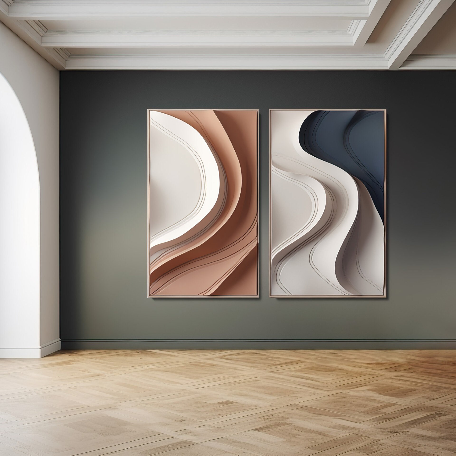 Wave Shaped 3D Wall Art – Vibrant Abstract Wooden Sculpture | Textured Modern Home Decor | Bold Color Contrast & Geometric Patterns