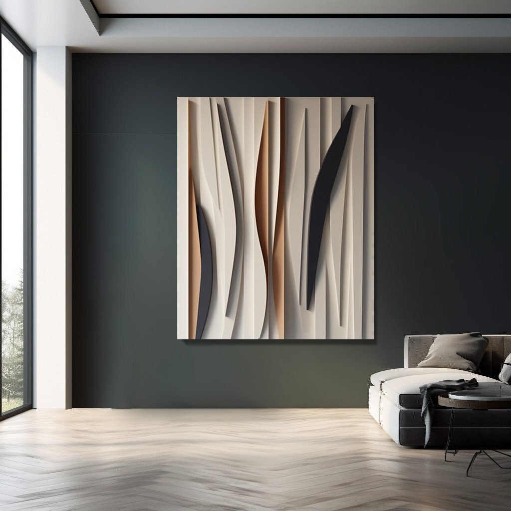 3D Abstract Wall Art with Floating Effect – Delicate Multi-Line Modern Sculpture | Minimalist Geometric Wall Decor for Home or Office