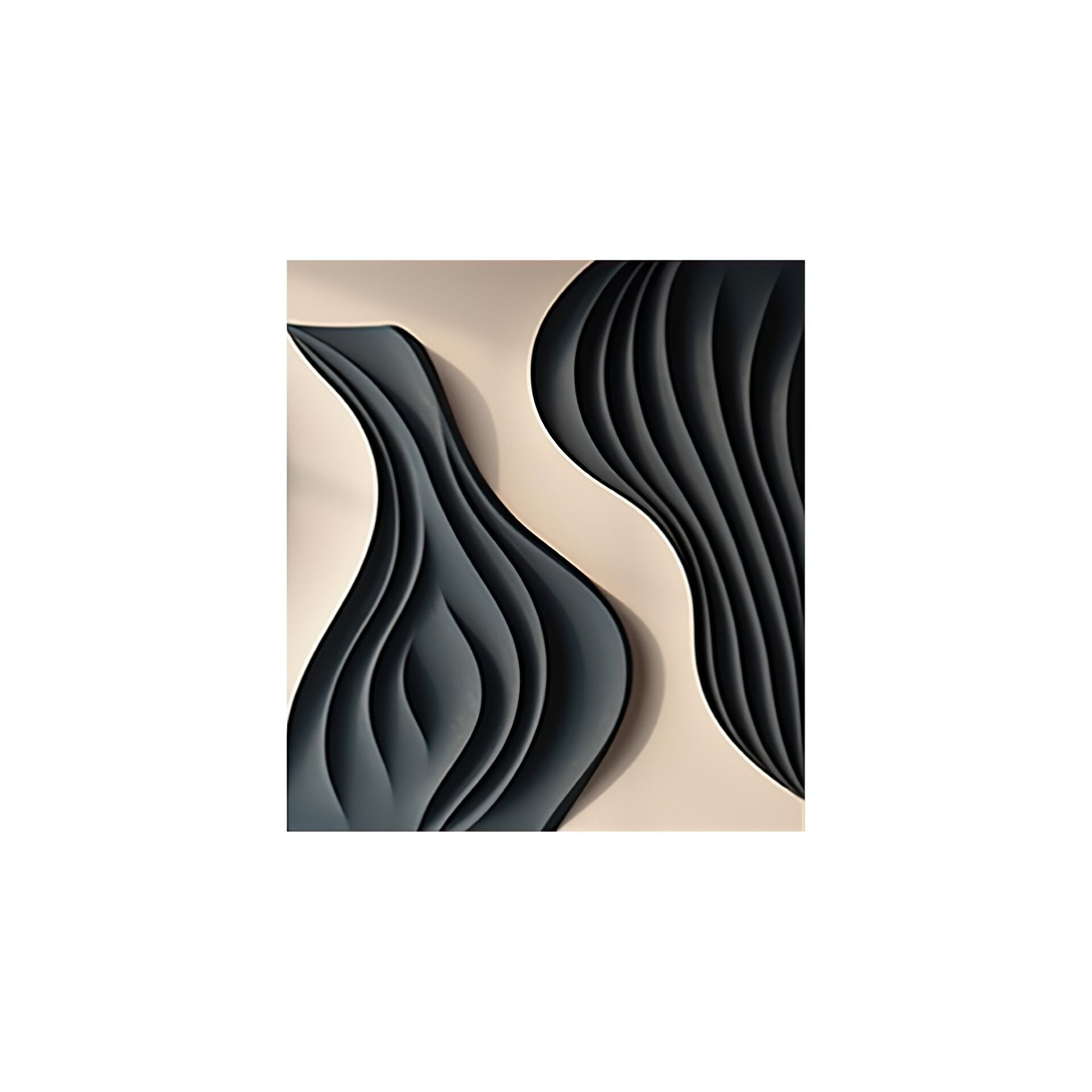 Wave shaped,black and white textured art decor wall- wooden craft art- 3D vision