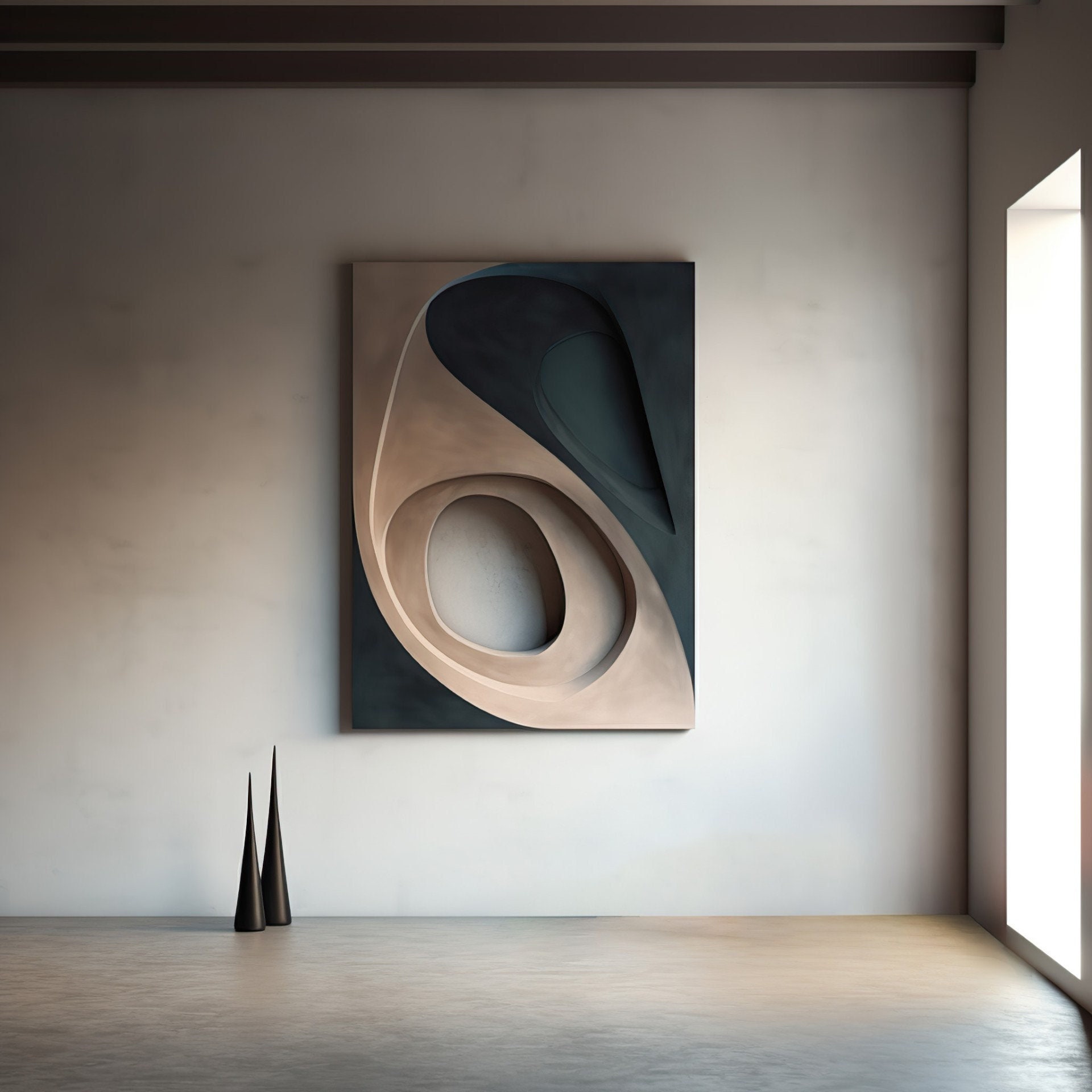 Abstract Hollow-Out 3D Wooden Wall Art – Bold Contrast Modern Wall Sculpture | Textured Geometric Wall Panel for Living Room, Bedroom