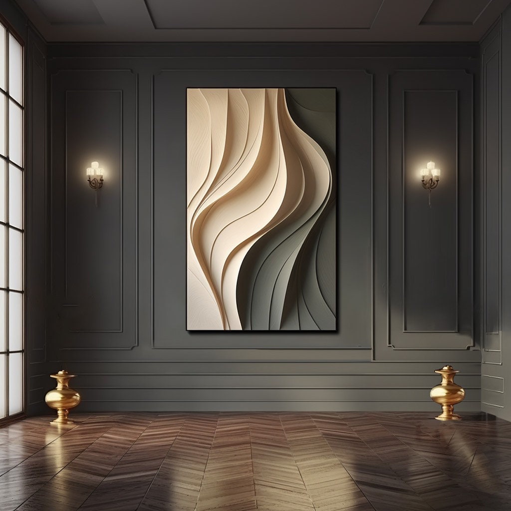 Clear color contrast, striped - Wave shaped -3D vision - Modern - Home decor