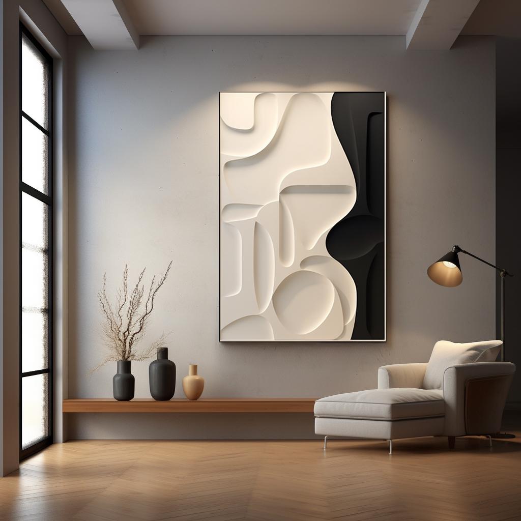 Modern Abstract Line Wood Wall Art – Hand-Carved Wooden Panel | Minimalist Textured Wall Sculpture for Living Room or Home Decor