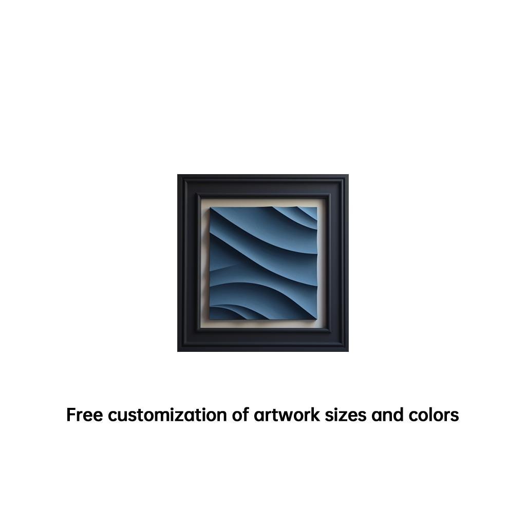 Wooden Blue And Black Abstract Wall Art,Geometric Square Wood Art,3D Colorsful Wood Texture ,Wood Wall Hanging, Housewarming Gift