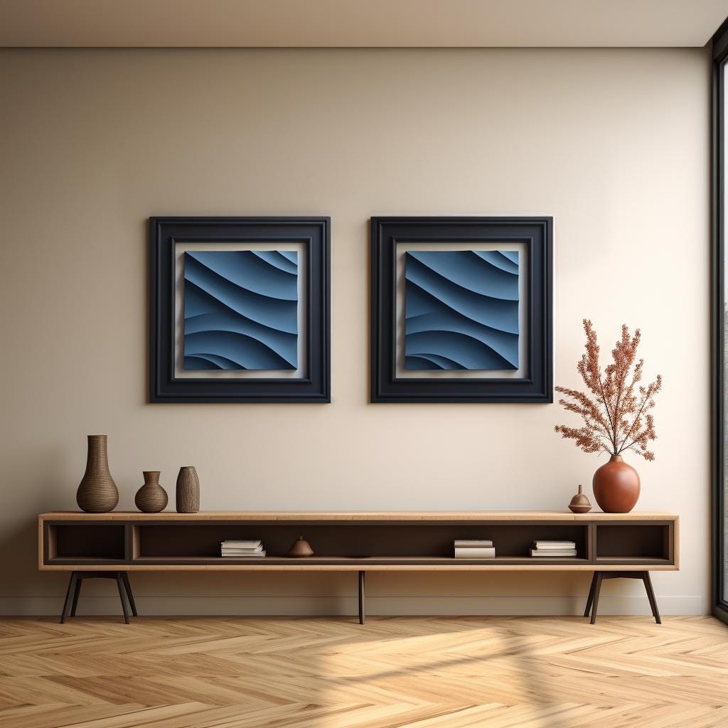 Wooden Blue And Black Abstract Wall Art,Geometric Square Wood Art,3D Colorsful Wood Texture ,Wood Wall Hanging, Housewarming Gift